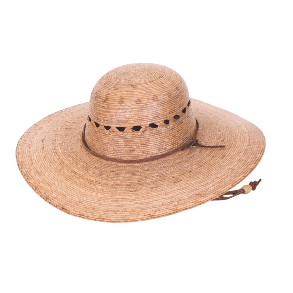 Tula Ranch Lattice Straw Hat Austin Texas Wide Brim Sun Hat with Chin Strap Boho
